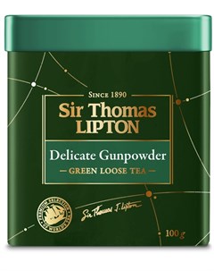 Чай зеленый листовой Sir Thomas Delicate Gunpowder 100гр Lipton