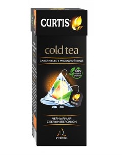 Чай черный Cold Tea с белым персиком 12 пакетиков Curtis