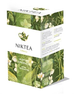 Чай зеленый Жасмин Эсмеральд байховый с жасмином 25 пакетиков Niktea