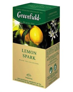 Чай черный Lemon Spark черный 25 пакетиков Greenfield