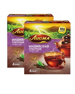 Чай черный Отборный индийский 100 100 пакетиков Лисма
