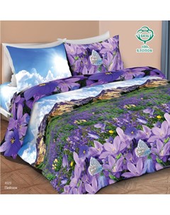 Комплект постельного белья Пейзаж с наволочкой 70х70см 2 спальный Отк