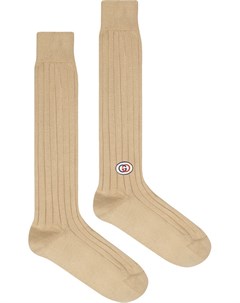 Gucci носки с нашивкой interlocking g нейтральные цвета Gucci