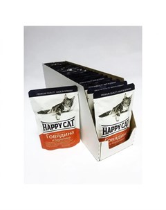Влажный корм для кошек Говядина и баранина в соусе 100 г Happy cat