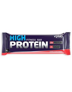 Батончик протеиновый High Protein Fitness Bar Клубника 50 г Vplab