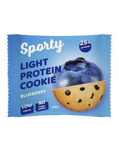 Легкое протеиновое печенье Protein Light Черника 1 штука 40 г Sporty