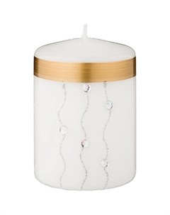 Свеча декоративная Волшебное сияние белая диаметр 7 см высота 9 5 см арт 348 828 Adpal