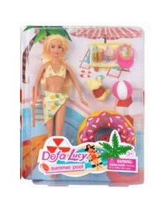 Набор игровой Lucy Пляжный отдых кукла 29 см аксессуары арт 8473 yellow Defa