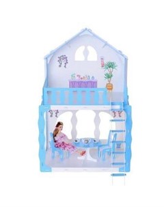 Домик для кукол Mарина бело голубой с мебелью ТМ Krasatoys