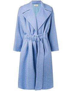 Maison flaneur пальто с ремнем на талии 40 синий Maison flaneur