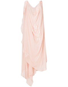 Giacobino драпированное платье с отделкой пайетками нейтральные цвета Giacobino