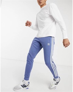 Синие джоггеры с тремя полосками adicolor Adidas originals