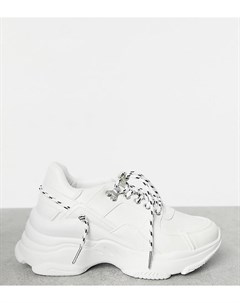 Белые кроссовки на массивной подошве для широкой стопы Ibiza Raid wide fit