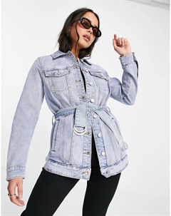 Голубая джинсовая куртка с поясом Object