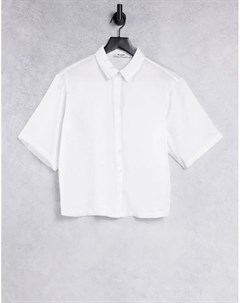 Белая атласная рубашка от комплекта Na-kd