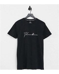 Черная футболка с большим логотипом подписью Tall Threadbare