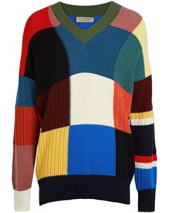Burberry свитер с v образным вырезом в стилистике пэчворк Burberry