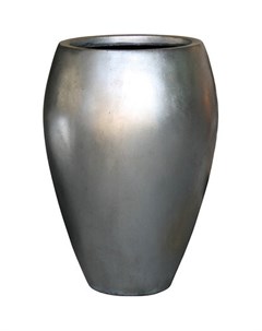 Кашпо Металлик d36 см полистоун серебряное Без бренда