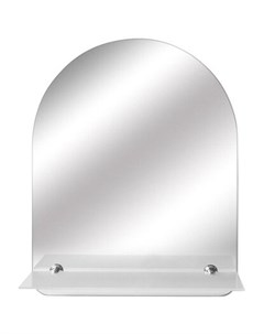 Зеркало для ванной 55х45 см с полкой белое Без бренда