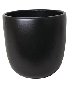 Кашпо d37 см керамическое матовое черное Без бренда