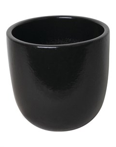 Кашпо d22 см керамическое матовое черное Без бренда