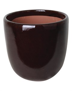 Кашпо d27 см керамическое коричневое Без бренда