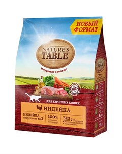 Сухой корм для взрослых кошек Nature s Table с индейкой 1 1 кг Narure's table