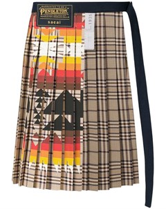 Sacai шорты с геометрическим принтом нейтральные цвета Sacai