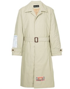 Martine rose однобортное пальто с принтом на спине l нейтральные цвета Martine rose