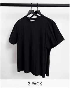 Набор из 2 oversized футболок черного цвета Tall Another influence