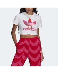 Укороченная футболка Marimekko Trefoil Infill Originals Adidas