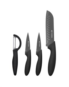 Набор из 3 ножей и овощечистки everyday черный 14x33x2 см Viners