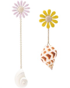 Missoni асимметричные серьги с декором в виде цветка и ракушки Missoni