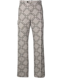 Valentino классические брюки в клетку с логотипом 50 нейтральные цвета Valentino