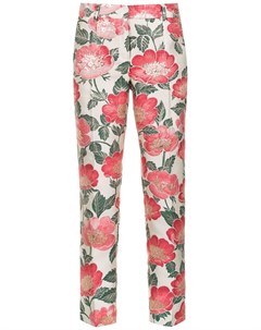 Dolce gabbana укороченные брюки скинни с цветочным принтом нейтральные цвета Dolce&gabbana