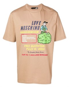 Love moschino футболка с графичным принтом нейтральные цвета Love moschino