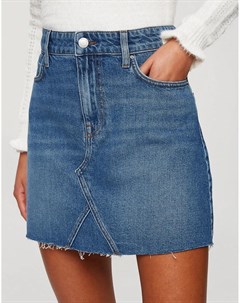 Голубая выбеленная джинсовая мини юбка Miss selfridge