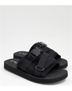 Черные сандалии с пряжками New look