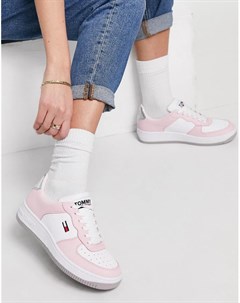 Светло розовые кроссовки с логотипом в виде флага Tommy jeans