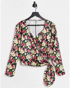 Блузка с запахом и цветочным принтом Na-kd