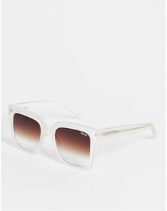 Солнцезащитные очки в белой оправе с квадратными линзами Quay Quay eyewear australia