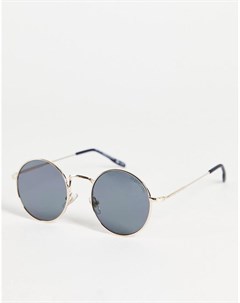 Круглые солнцезащитные очки в золотистой оправе с плоскими стеклами River island