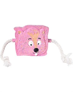 Игрушка для собак Тост с пищалкой и канатами 11 см Розовый Foxie