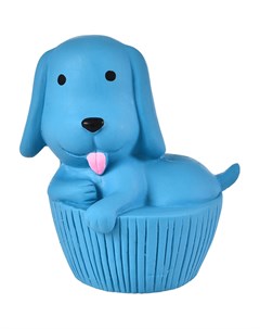 Игрушка для собак Щенок с пищалкой латекс 11 см Голубой Foxie