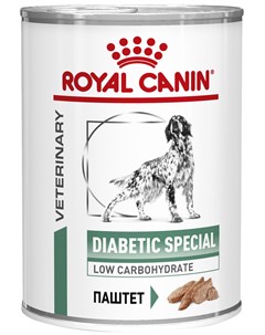 Diabetic Special для взрослых собак при сахарном диабете 410 гр х 12 шт Royal canin