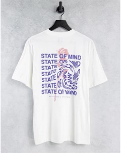Белая футболка с принтом State of mind River island