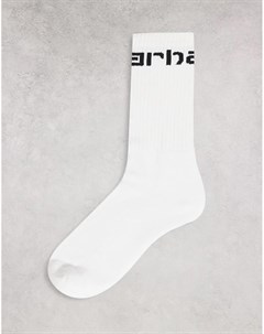 Белые носки с принтом надписи Carhartt wip