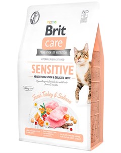 Care Cat Grain free Sensitive Healthy Digestion Delicate Taste беззерновой для взрослых кошек с чувс Brit*