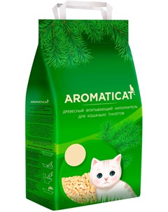 Наполнитель древесный впитывающий для туалета кошек 10 10 л Aromaticat