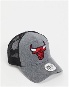 Серо черная кепка из трикотажного материала Chicago Bulls New era